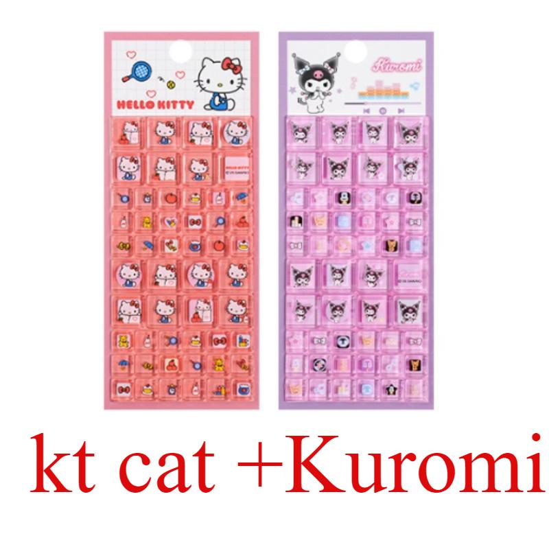 New Hot 3D Sanrio Hello Kitty square sticker, anime style, suitable for DIY mobile phone decoration, rhinestone decal, gift