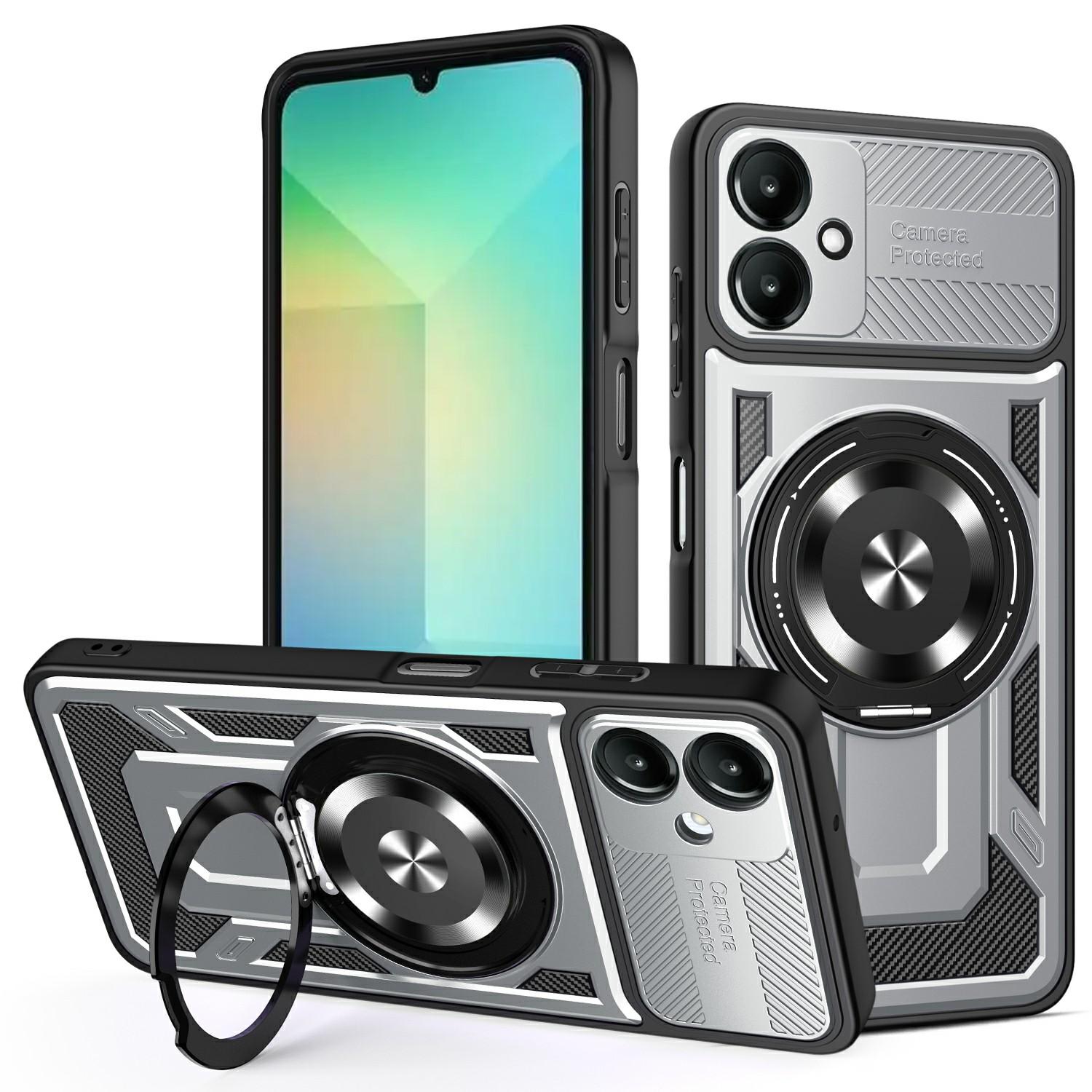 

For Samsung Galaxy A06 4G Magnetic Case Rotating Kickstand TPU + PC Phone Cover C