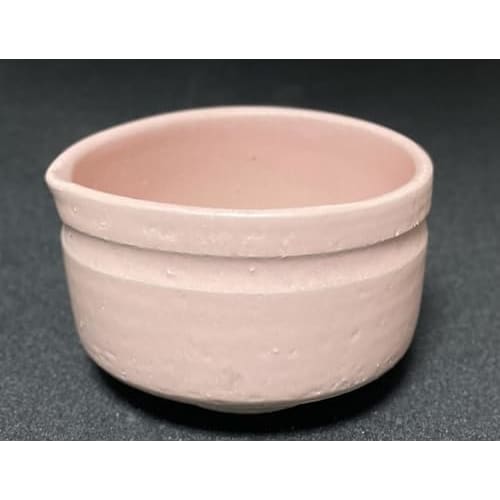 Ale-net Matcha Bowl, 11.5 x 11 x 7.5cm (H), Peach-lacquered Katakuchi Matcha Bowl, Mino Ware, Made in Japan
