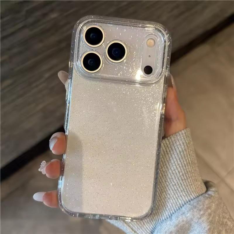 

Luxury Bling Glitter Clear Shockproof Armor Case For iPhone 17 17Air 17Pro 17Pro Max Transparent Lens Protection Soft TPU Back Cover iPhone 17