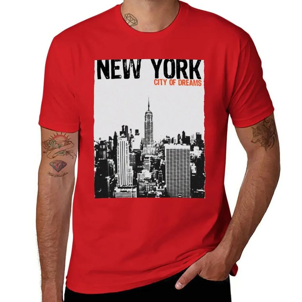 New YorkCity of Dreams T Shirt T-Shirt Blacks Sweat Plain White T Shirts Men