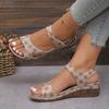 Sandali,Nuovi Sandali alla Moda con Fondo Spesso Floreale,Scarpe da Donna Taglia Grande,Cinturino Magico,Scarpe da Donna Leggere