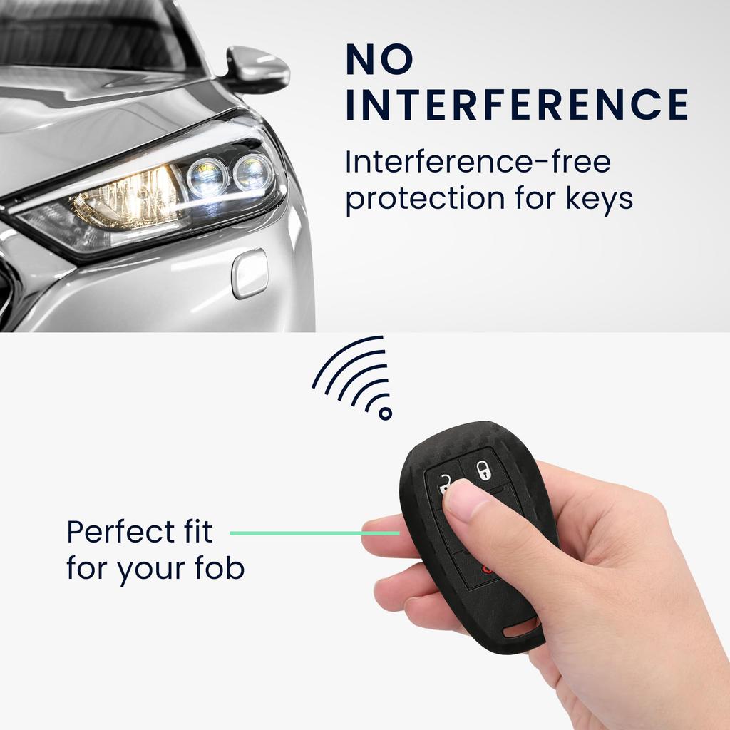 kwmobile Key Cover for Alfa Romeo Car Remote Key Protective Soft Silicone Carbon Fiber Design 3-Button - Case, Cover,