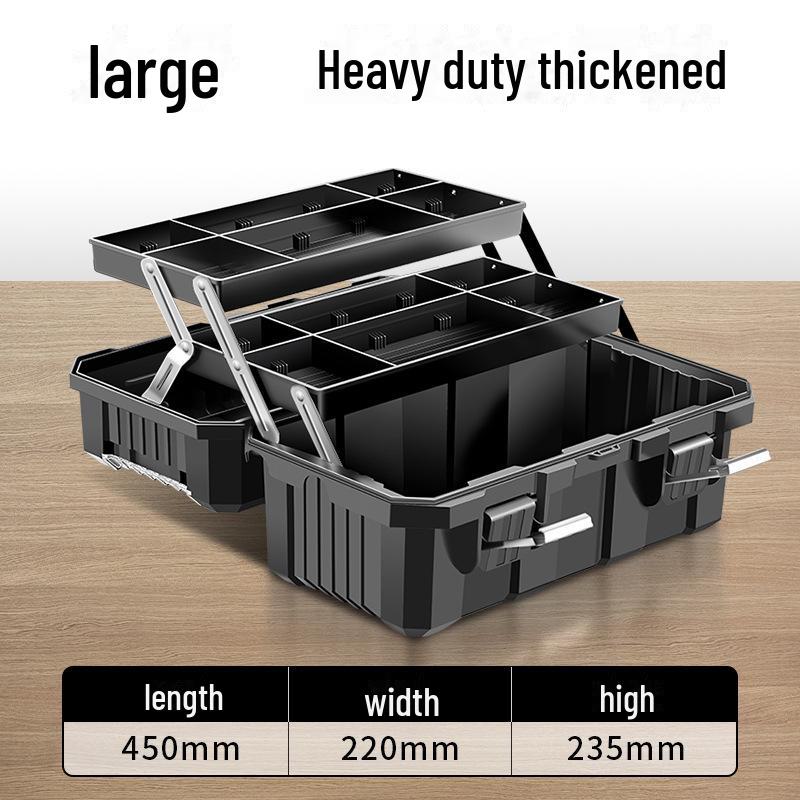 Zielony Las Przenośny Trójwarstwowy Wielofunkcyjny Przybornik: Składany Magazyn Przemysłowy na Sprzęt Domowy i Samochodowy