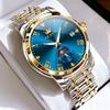 OLEVS 3656 Brand Men's Watches Fashion Original Quartz Watch for Man Waterproof Stainless Steel Luminous Wristwatch Moon Phase