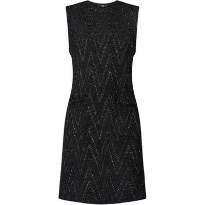 Romantic Date Round Neck Herringbone Knit A-Line Sleeveless Dress Women Dresses K27L1313999