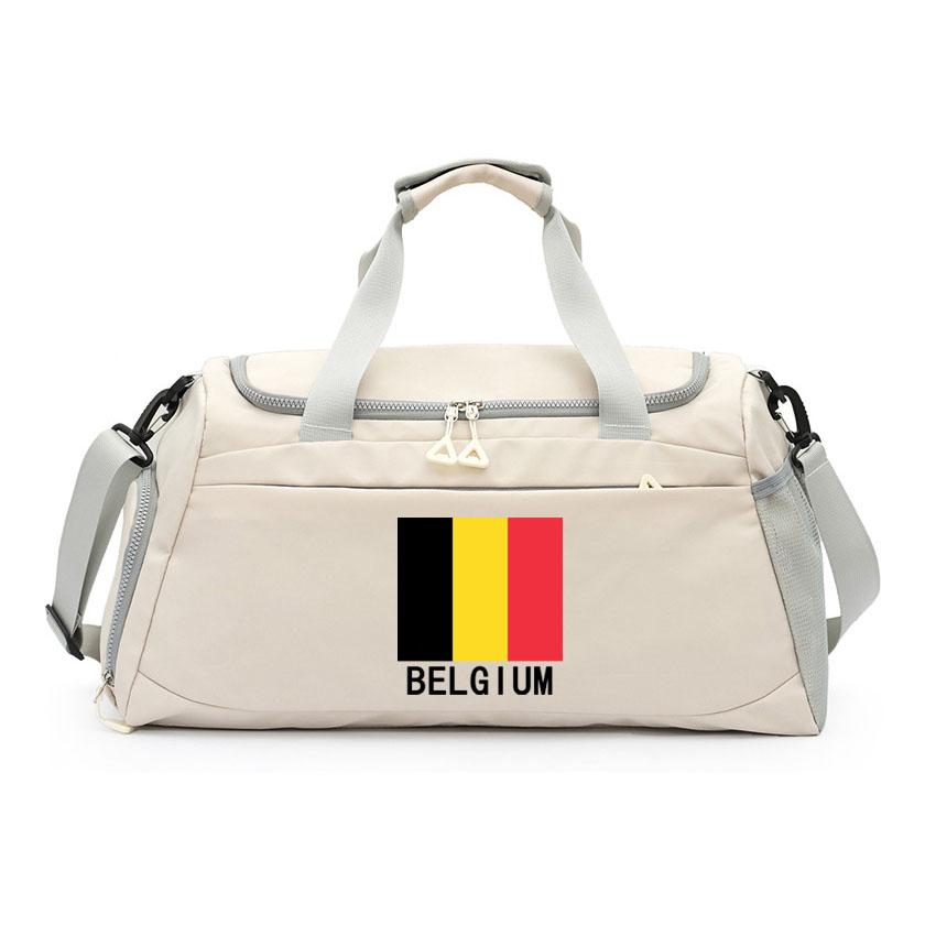 Belgium Flag Printed Shoulder Bag Large Capacity Travel Luggage Bag Basketball Handbag Fitness Yoga Couple Bag