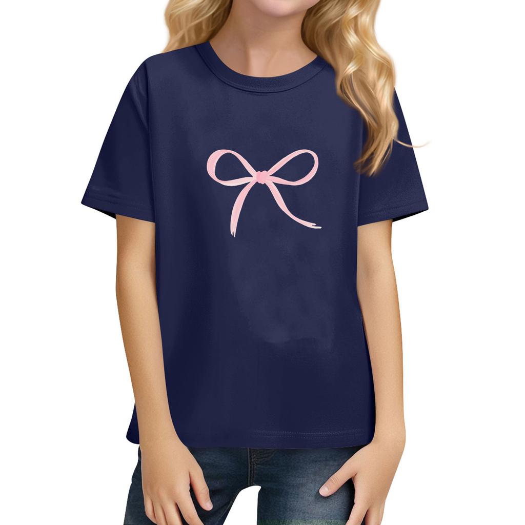 Children's Daily Casual Short-sleeved Color Tops T-shirt