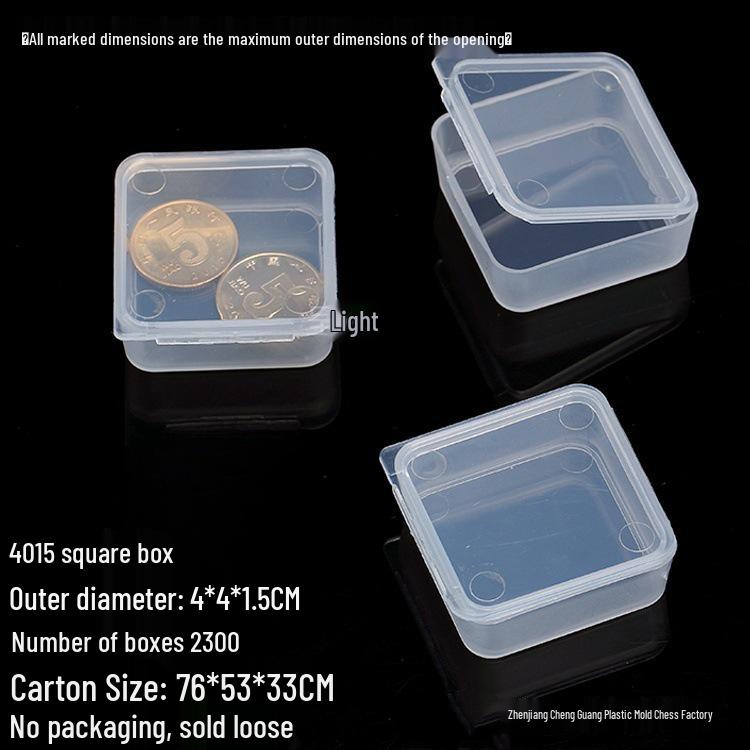 Transparent Small Square Plastic Box for Earphones, Jewelry, Beads, and Small Parts Storage (24-85)