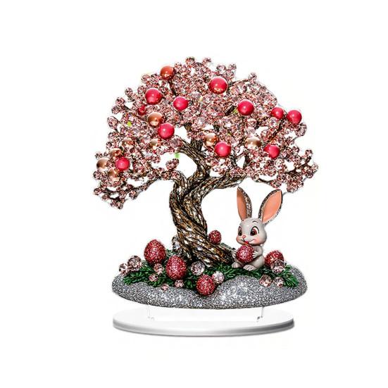 

Easter Bunny Acrylic Table Sign 2D Flat Eggs Flower Rabbit Decoration Home Living Room Valentine s Day Holiday Party Tabletop Ornament G