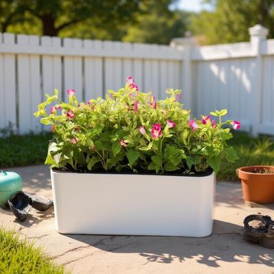 Rechteckiger Pflanzkasten Gartenpflanzkasten mit Wasserstandsanzeige Gartenpflanztopf Zimmerpflanzen Blumen Pflanzkasten Dekorativer Pflanzkasten