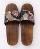 Japanese Burnt [KYOETSU] Sandals, Geta, Pattern, Paulownia, Men's (9)