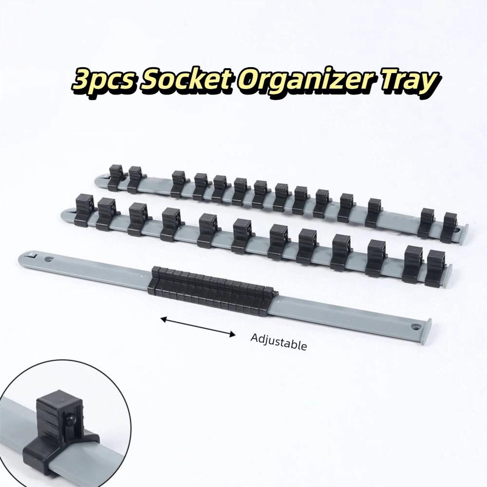 1/4in Size Socket Storage Rack 3/8in Size Socket Rail Plastic Organizer Tray Tool Box Organization
