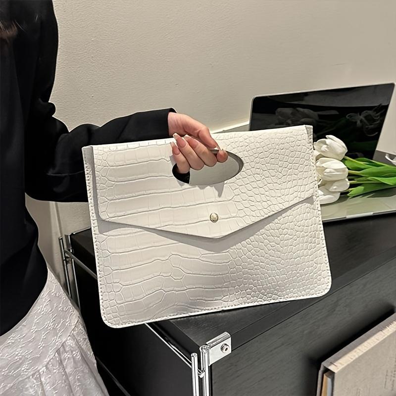 Elegant Modern Minimalist Pattern Handbag for Women - Adjustable Shoulder Strap, Snap Closure, Perfect for Office, Casual Outings  & Shopping