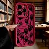 Black Rose Silhouettes Soft TPU Phone Case for iPhone 17 16 15 14 13 12 11 Pro Max Plus Shockproof Anti-Slip Cover