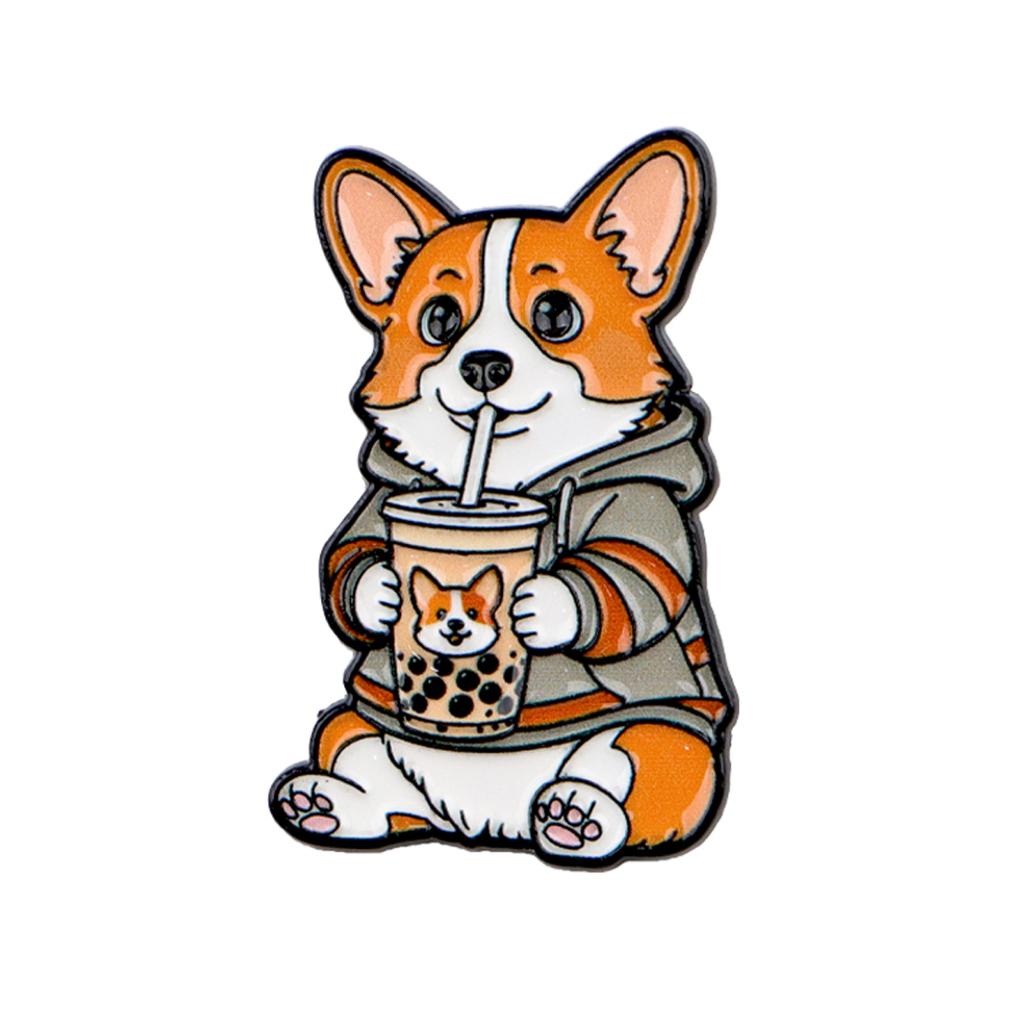 Cute Corgi Enamel Pin Dog Brooch Lapel Pins Badge On Backpack Clothing Accessories Fashion Jewelry Friends Gifts
