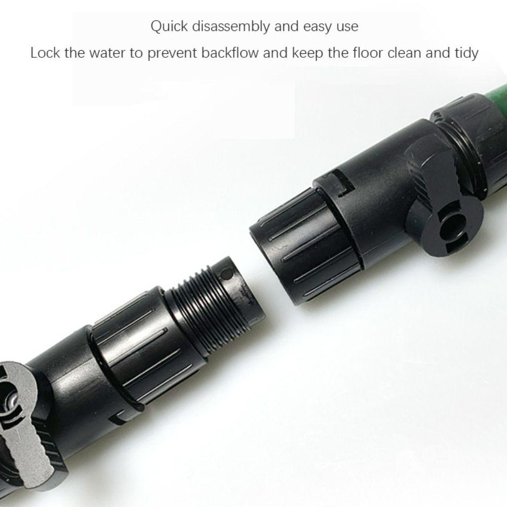 Practical Plastic Aquarium Tap Connector Black 16mm/12mm Aquarium Water Control Valve Quick Release Pipe Separation Joint
