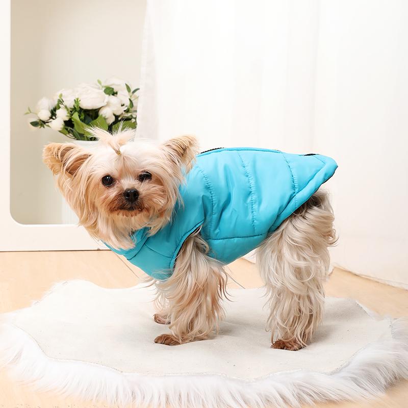 Ubrania dla psa Zimowa ciepła kurtka dla psa XS-2XL Wiatroodporny płaszcz dla zwierząt Ubrania dla małych średnich psów Koty Kamizelka Kurtka z D-ringiem Stroje dla Yorkshire Buldoga
