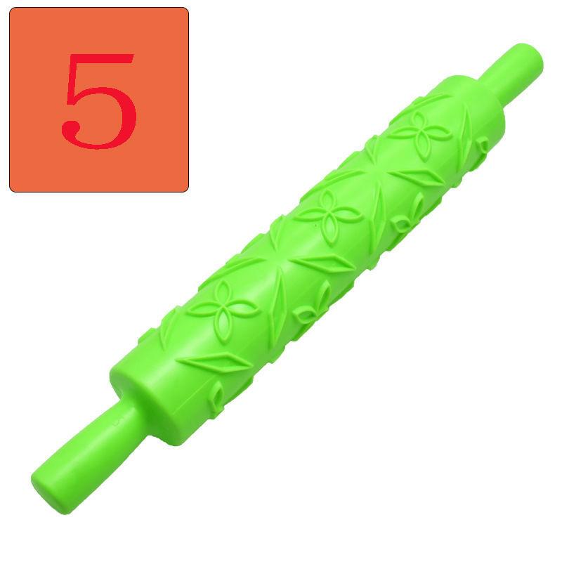 Pattern Texture Embossed Rolling Pin Dough Fondant Pastry Dumpling Pizza Cake Cookies Roller Tools Kitchen Accessories 1 Pcs