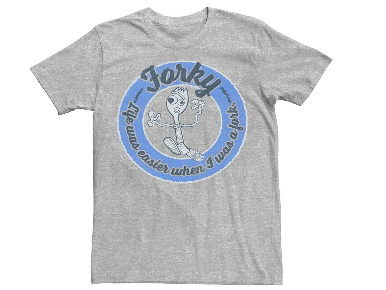 Pixar Toy Story 4 Forky Life Was Easier As A Fork Men s T-Shirt NEW S