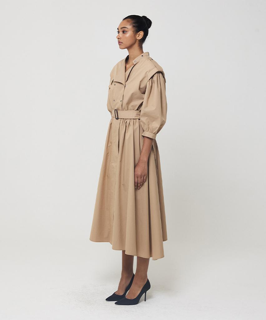 Meuameu Puff Sleeve Trench Coat Dress