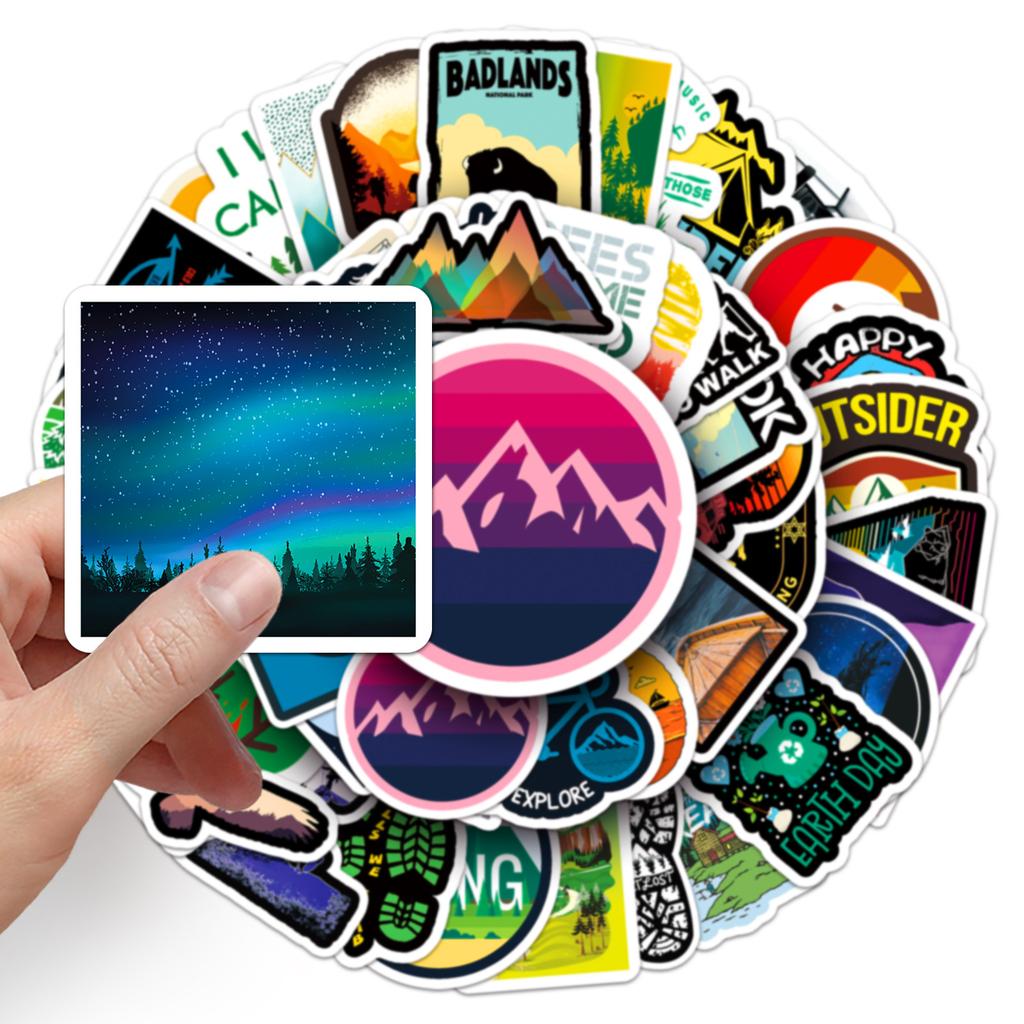 50 Photos of Travel Outdoor Graffiti Personalized Suitcase Bicycle Scooter Car Waterproof Self-adhesive Stickers