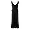 Women's Black Lace Patchwork Ruffle Dress - Cinched Waist & Fishtail Skirt