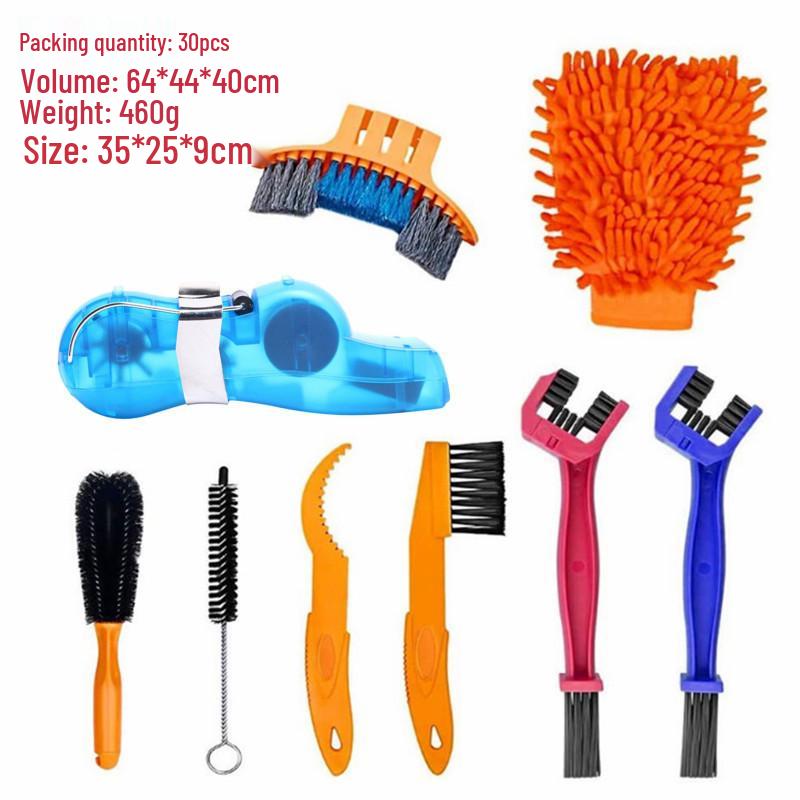 Portable Mountain Bike Chain Cleaner & Maintenance Brush Kit