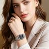 Women Rectangle Dial Watch Roman Numerals Metal Mesh Band Classic Casual Dress Watch Ladies Quartz Analog Wristwatch