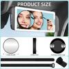 Car Sun Visor Vanity Mirror,Rechargeable Led Dimmable Makeup Mirror,With 10X And 30X Magnification,3 Light Modes