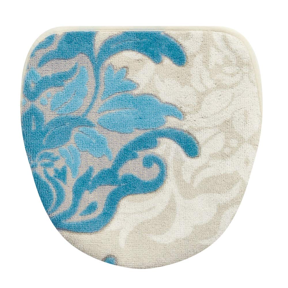 

Senko DECORMUSEE Samira Toilet Lid Cover, Blue x Gray, with Adhesive Sheet, Multi-Type, Antibacterial and Odor Resistant, Made in Japan, 31927