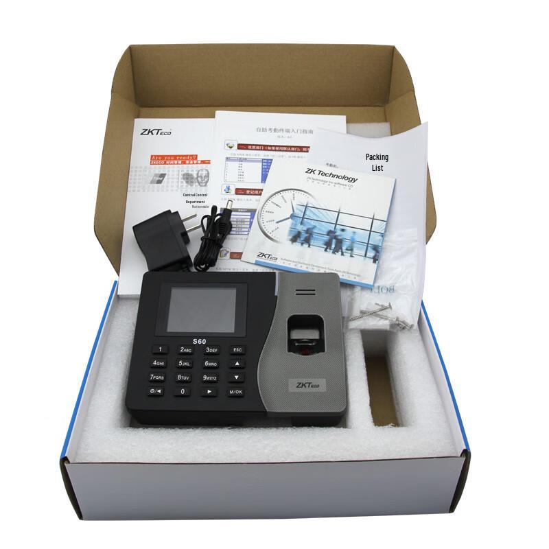 ZKTECO S60 Color Screen Fingerprint Time Clock CN Plug (adapter Included)