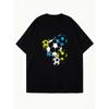 Oversized T Shirt Dress Black Soccer Ball Print Casual Wear For Women