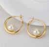 French- Minimalist Pearl Hoop Earrings With Of Understated Luxury