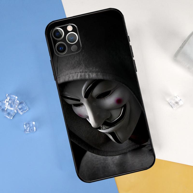 Anonymous Phone Case For iPhone 16 15 11 12 13 14 Pro Max Mini Cover For iPhone 16 15 X XS Max XR Plus Coque