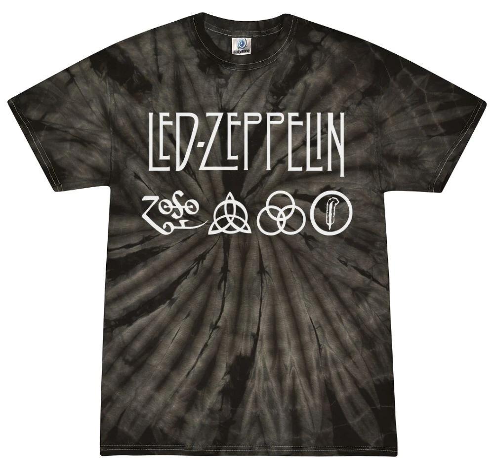 

Led Zeppelin Symbols Tie-Dye T-Shirt Rock Classic Youth & Adult Size Tee 2XL