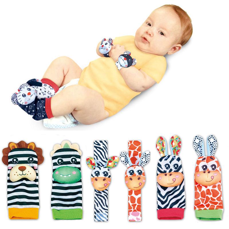 0-12 Months Baby Sock Rattles Cartoon Children Infant Wrist Strap Rattle Toys Baby Rattle Socks Wrist Baby Rattles Newborn Toy