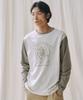 Yunibeosyeolobeolol Color Block Long Sleeve T-Shirt Ivory