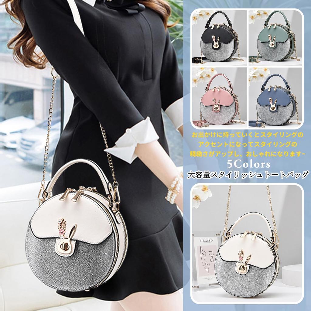 Shoulder PU with Stands Perfect for and Black NICOLE&DORIS Women's Bag, Handbag, Small, Crossbody, 2-Way, Leather, Cute, Round, Divided, Waterproof,