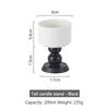 French Vintage Dessert Ice Cream Ceramic Goblet High-Legged Retro Wooden Handle Tea Fruit Saucer Pudding Cup Candle Holder