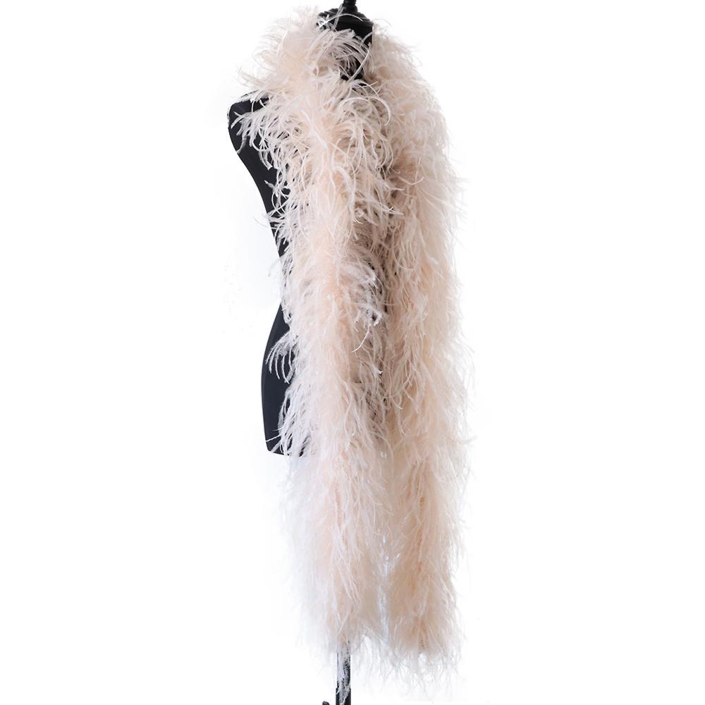 DIY 6 Ply Ostrich Feathers Boa 0.5M/1M/2M/3M Long Feather Shawl Costume Boa Plumes Carnival Clothes Dress Sewing Feather Trim Crafts