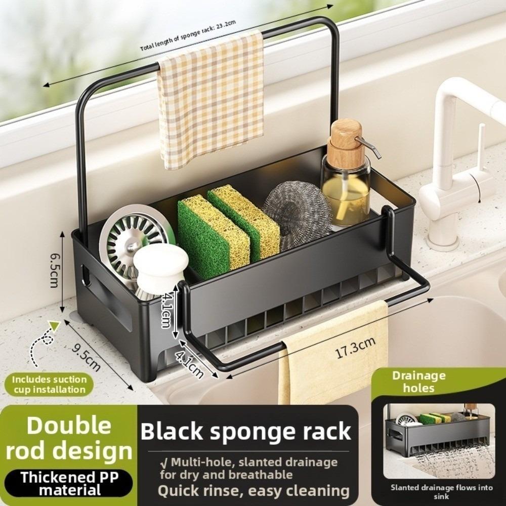 Easy to Clean Multi-Use Drain Rack Space-Efficient Sink Storage Tray Kitchen Sink Rack  Home Use