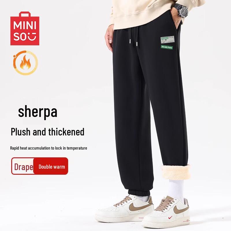 

MINISO Men s Winter Fleece Lined Jogger Sweatpants 3XL