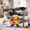 Cartoon Son Goku Print Blanket Warm Comfortable Flannel Blanket Suitable for Bedrooms,Sofas, Beds, Chairs, Picnics,Travel -QIAO5