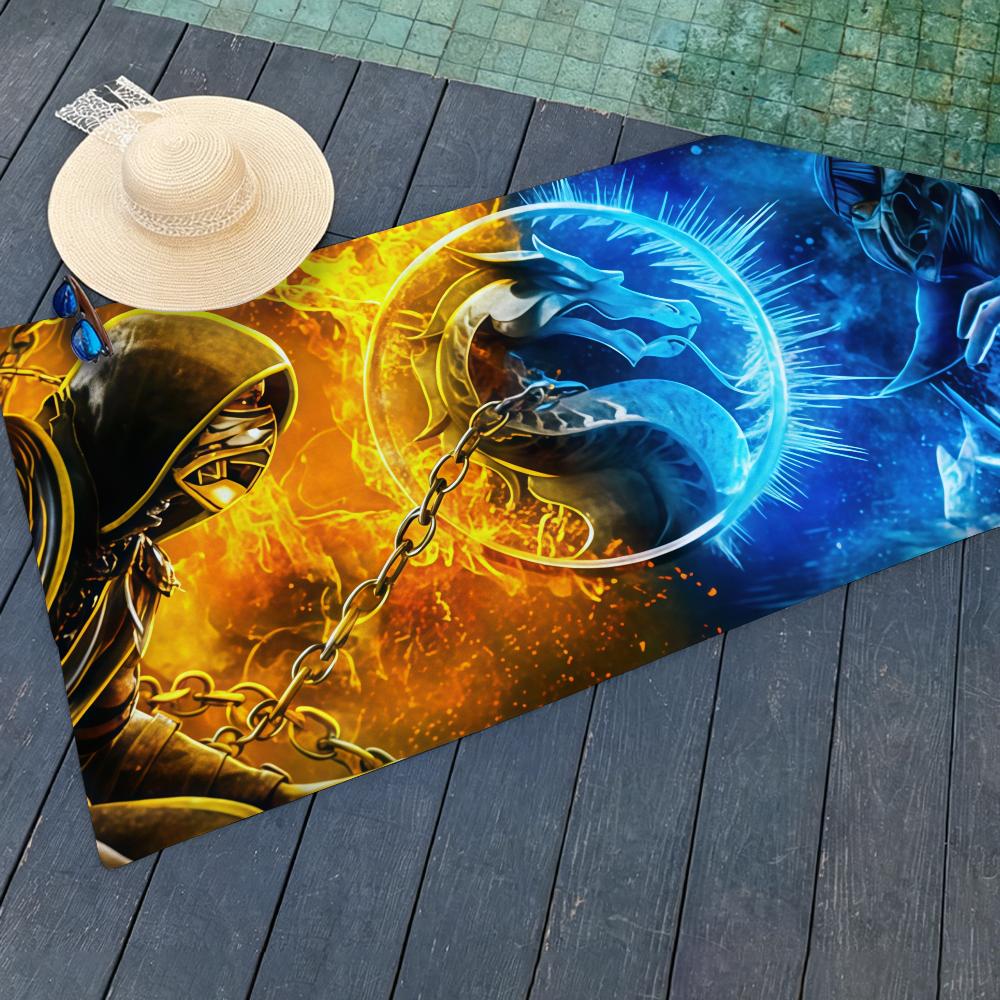 Game M-Mortal Kombat Towel Beach Towels Yoga Gym Lightweight Portable For Swimming Shower Travel Sports Accessories Sandproof