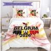 Set Biancheria da Letto Stampata Calcio Belgio 3 Pezzi Copriletto Traspirante Accogliente come Regalo per Inaugurazione Casa o Festa