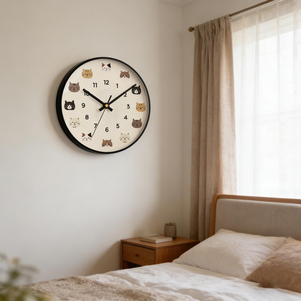 Lovely Cat Collection Wall Clock Silent Wall Watch Cute Cartoon Cat Art Home Decor Creative Gift For Family