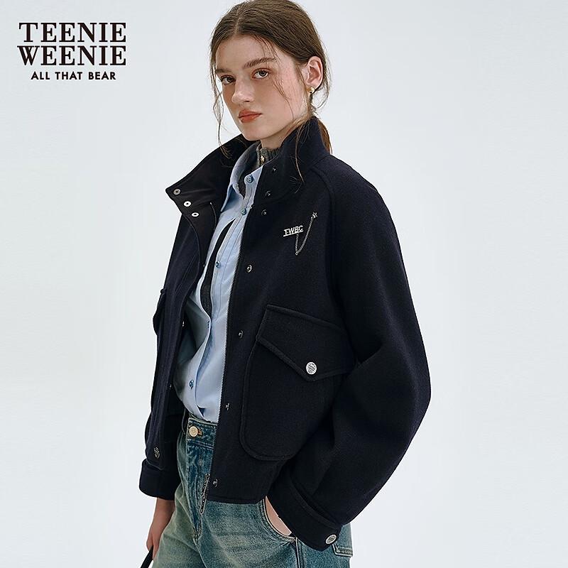 Teenie Weenie Women's Woolen Stand-Up Collar Jacket