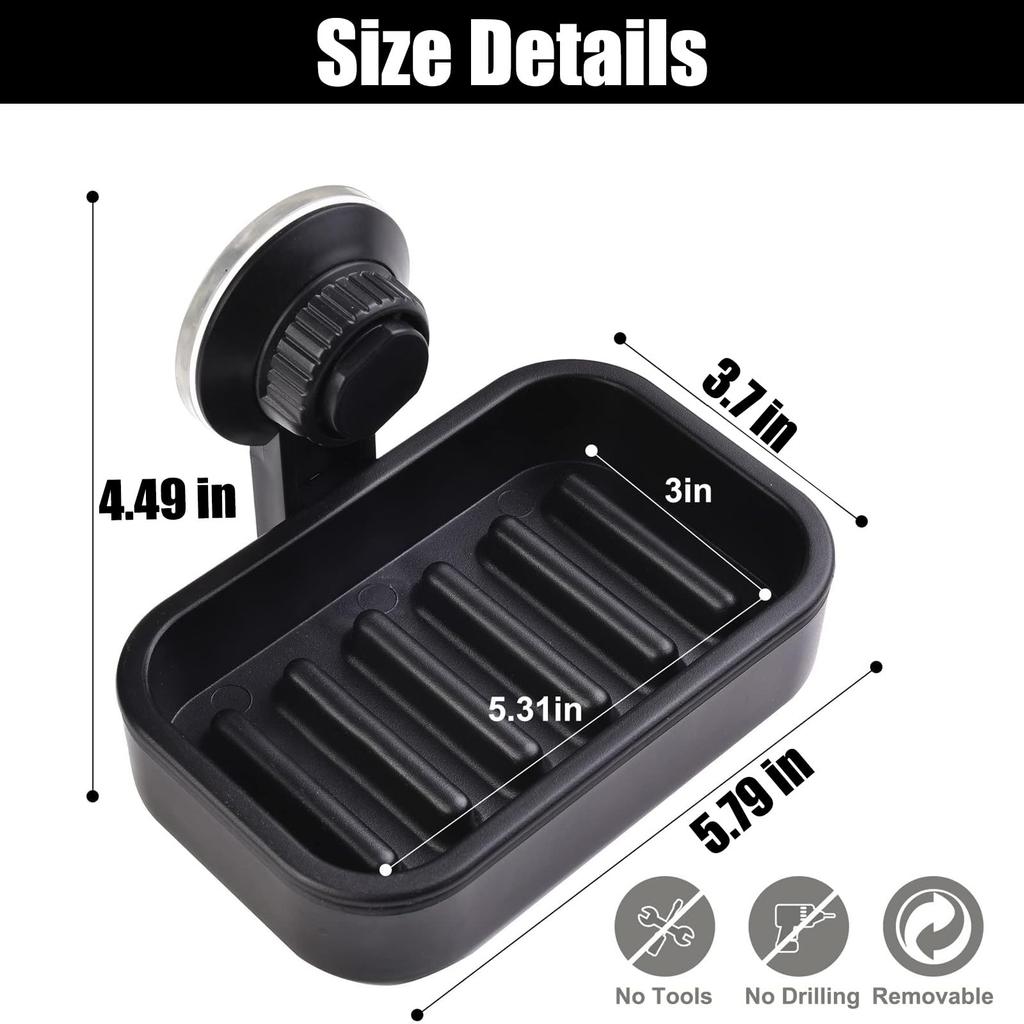 Black Punch free Suction Cup Drain Soap Rack