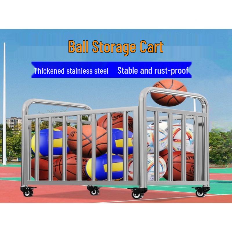 Jundingying Thickened Stainless Steel Basketball Cart